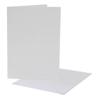 White Hammered Cards and Envelopes 5 x 7 Inches 20 Pack