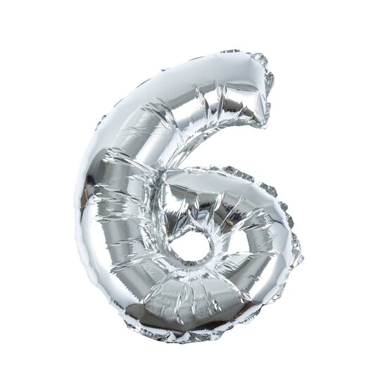 Silver Foil Number 6 Balloon image number 1