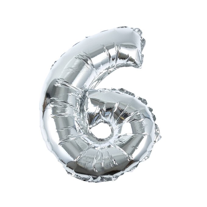 Silver Foil Number 6 Balloon image number 1