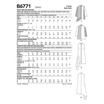 Butterick Shirt and Dress Sewing Pattern B6771 (16-24)