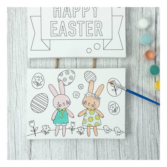 Easter Bunny Colour-in Canvas Kit image number 3