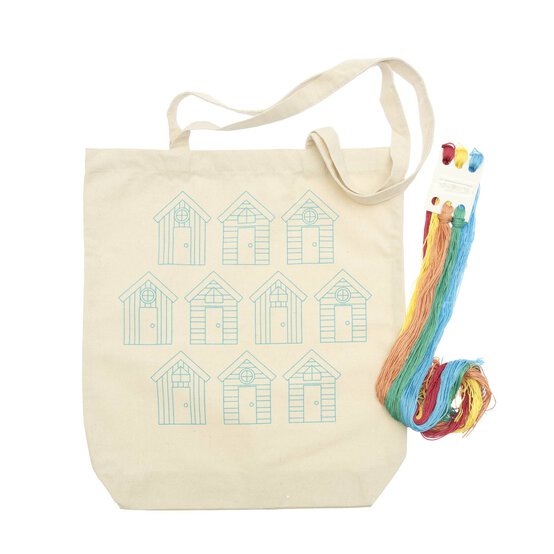 Beach Hut Embroidery Tote Kit image number 3