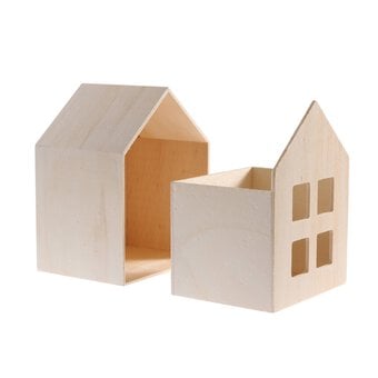 Wooden House with Drawer 20cm image number 2