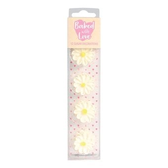 Baked With Love Daisy Sugar Toppers 12 Pack