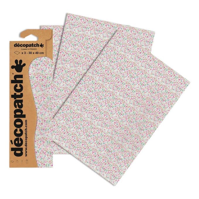 Decopatch Floral Paper 3 Sheets image number 1