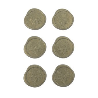 Green Floral Envelope Seal Stickers 6 Pack 