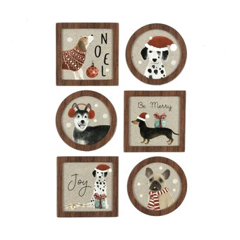 Christmas Dog Chipboard Stickers 6 Pack