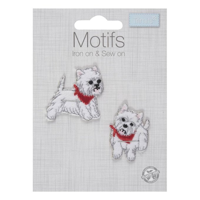 Trimits Westie Dog Iron-On Patches 2 Pack image number 1