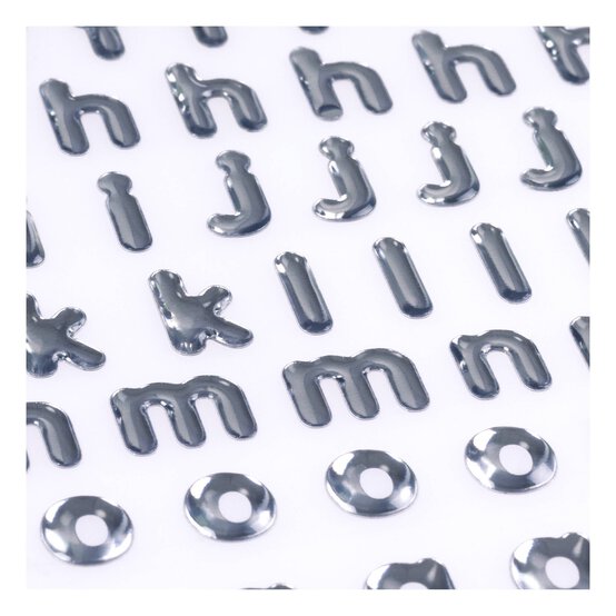 Silver Epoxy Alphabet Stickers image number 2