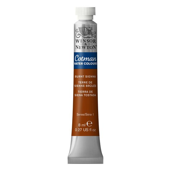 Winsor & Newton Cotman Burnt Sienna Watercolour Tube 8ml (074) image number 1