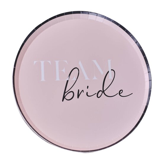Ginger Ray Pink and Black Team Bride Paper Plates 8 Pack image number 2