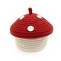 Red and White Mushroom Rope Basket 18cm image number 4