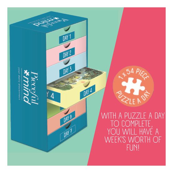 Jumbo Peaceful Mind Time for You Jigsaw Puzzle 54 Pieces 6 Pack  image number 2