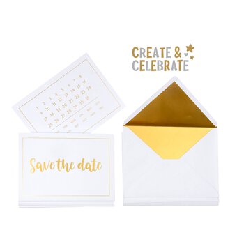 Create & Celebrate Gold Save the Date Cards 20 Pack