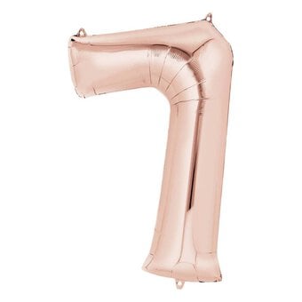 Extra Large Rose Gold Foil Number 7 Balloon