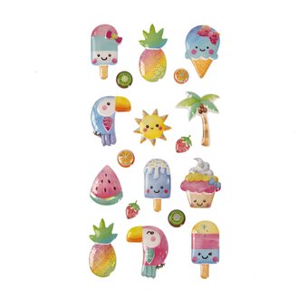 Tropical Ice Cream Pop-Up Stickers