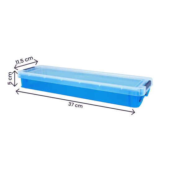 Whitefurze Allstore 1.25 Litre Translucent Blue Storage Box  image number 4