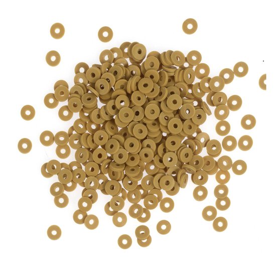 Tan Clay Beads 6mm 12g image number 1
