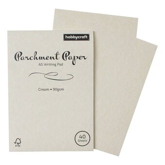 Cream Parchment Paper Writing Pad A5 40 Sheets