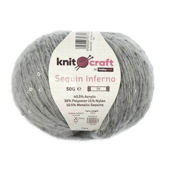 Knitcraft Grey Sequin Inferno DK 50g