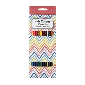 Kids’ Colouring Pencils and Sharpener 12 Pack