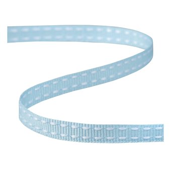 Baby Blue Grosgrain Running Stitch Ribbon 6mm x 5m