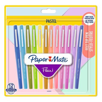 Paper Mate Pastel Flair Felt Tip Pens 12 Pack