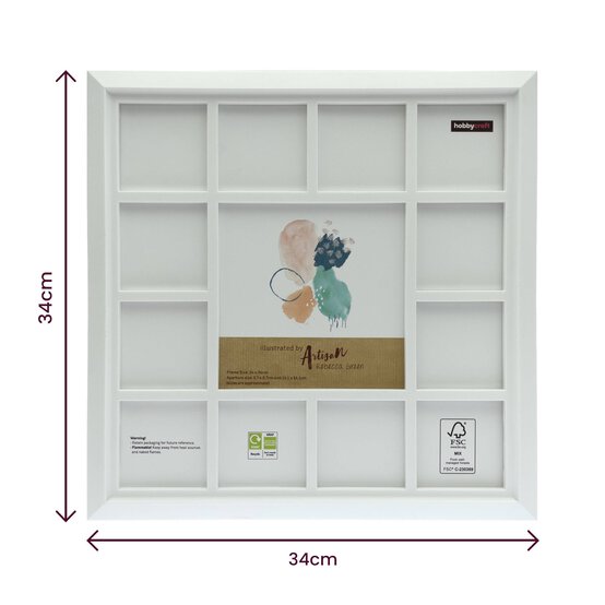 White Multi-Aperture Frame 34cm x 34cm image number 3