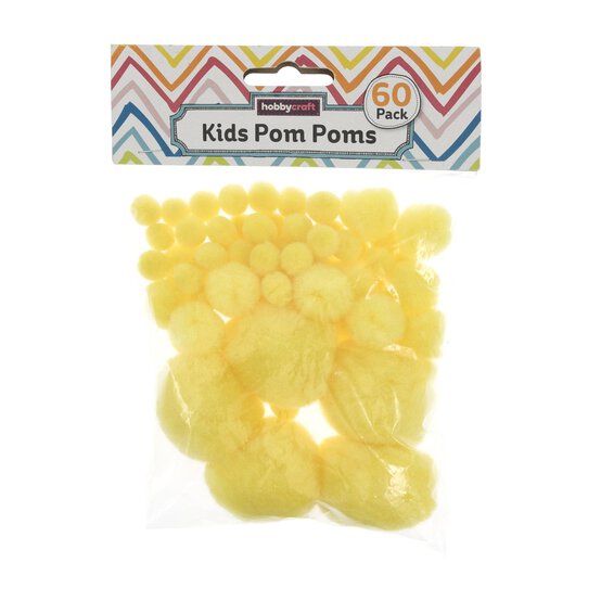 Yellow Pom Poms 60 Pack  image number 4
