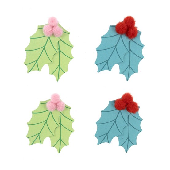 Pom Pom Holly Stickers 4 Pack image number 1