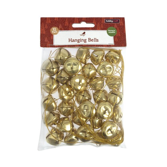 Hanging Gold Bells 32 Pack image number 1