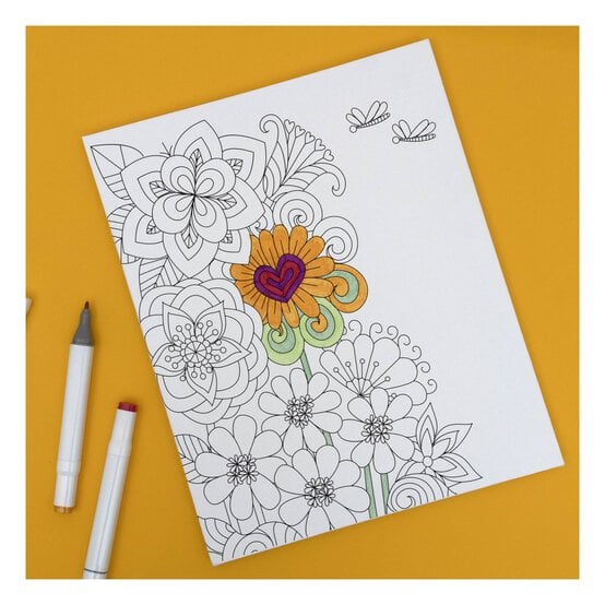 Flowers and Dragonflies Colour-in Canvas image number 2