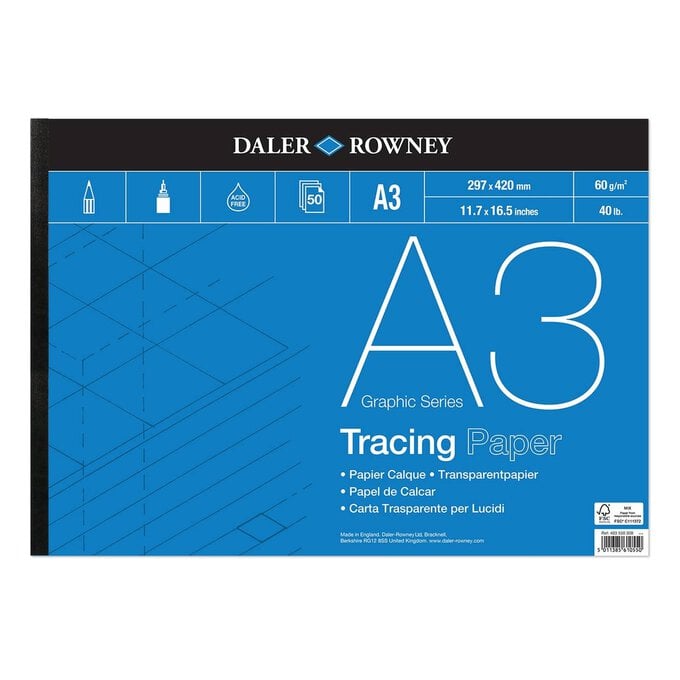 Daler-Rowney Graphic Series Tracing Paper A3 50 Sheets image number 1