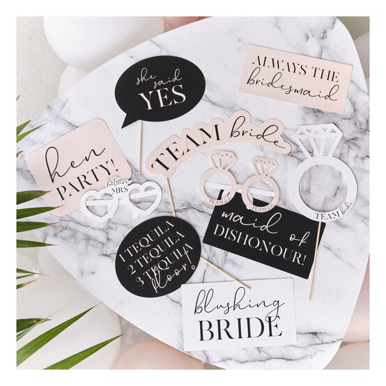 Ginger Ray Pink and Black Hen Party Photo Booth Props 10 Pieces image number 3