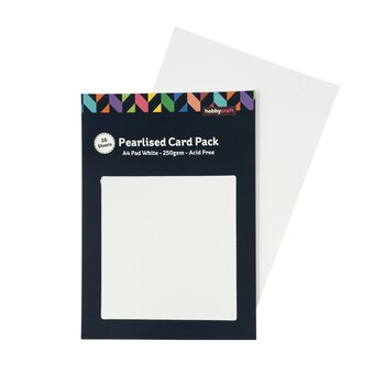 White Pearlised Card A4 16 Pack 