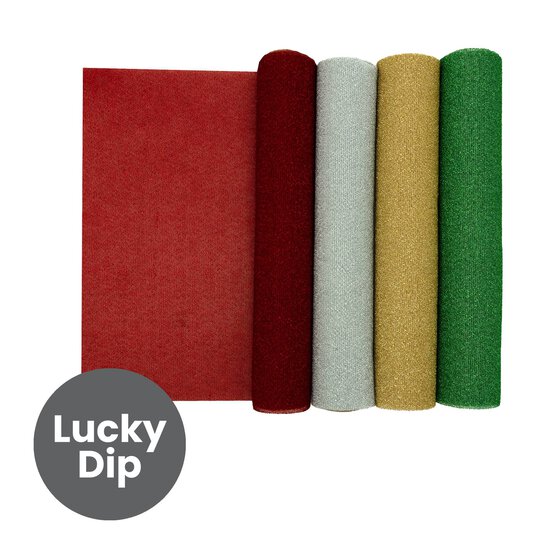 Assorted Metallic Sparkle Fabric Roll 28cm x 2m image number 1