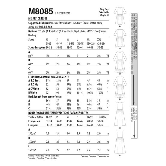 McCall&rsquo;s Women's Dress Sewing Pattern M8085 (XS-M) image number 2