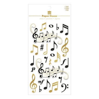 Paper House Musical Note 3D Stickers 26 Pieces