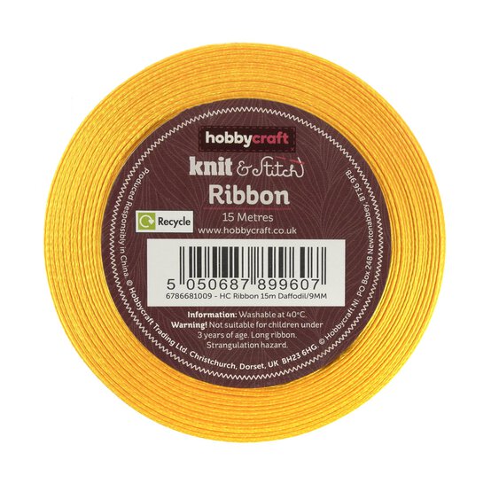 Daffodil Satin Ribbon 9mm x 15m image number 2