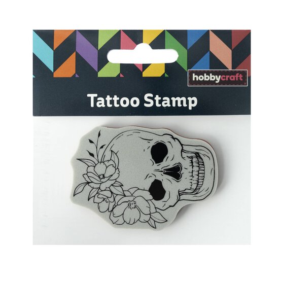 Floral Skull Tattoo Cling Stamp image number 4
