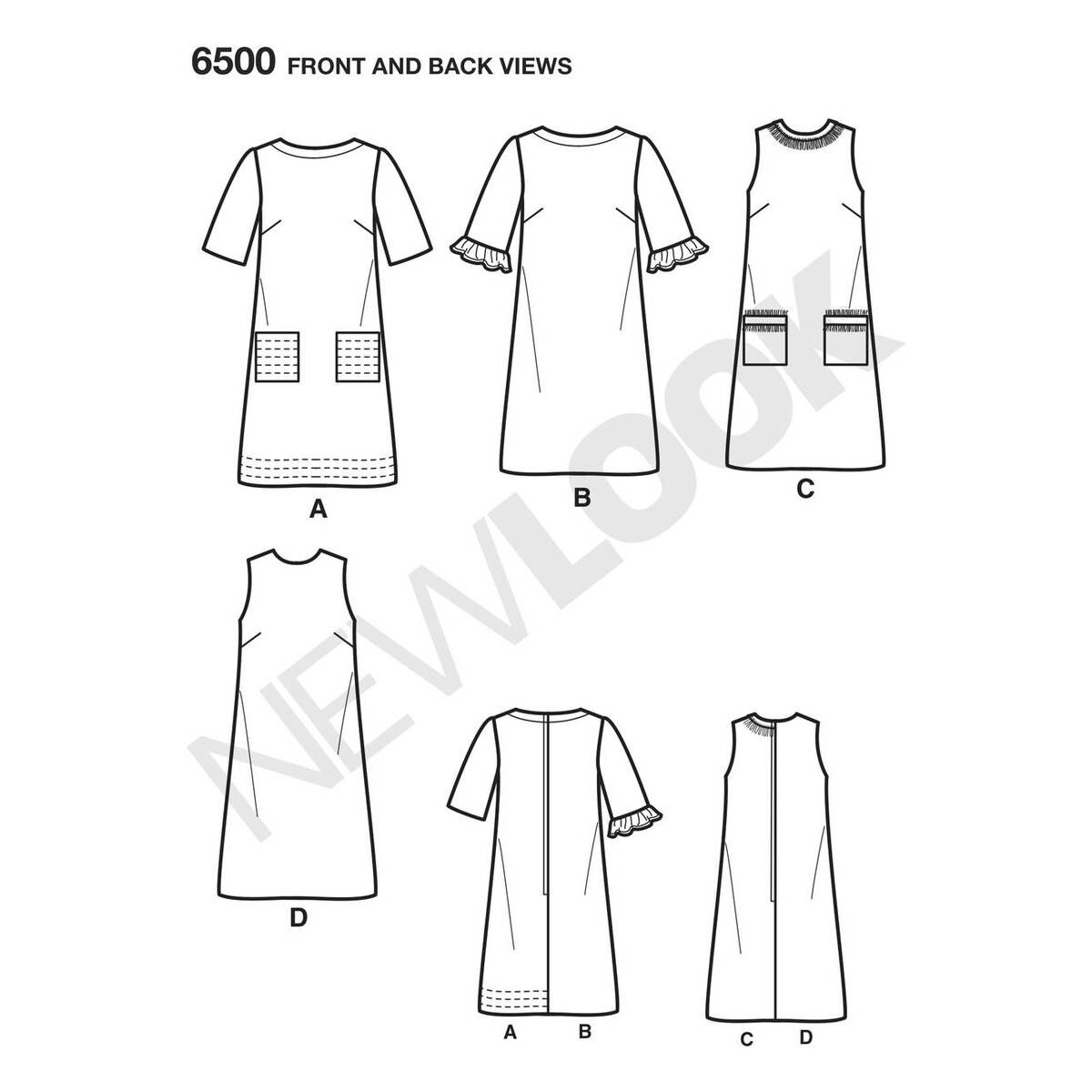 New Look Women's Dress Sewing Pattern 6500 | Hobbycraft