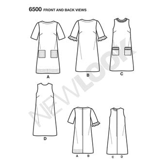 New Look Women's Dress Sewing Pattern 6500