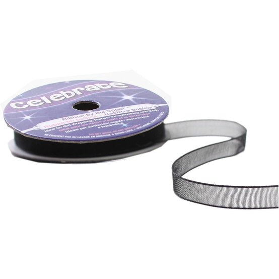 Black Organdie Ribbon 6mm x 8m image number 3