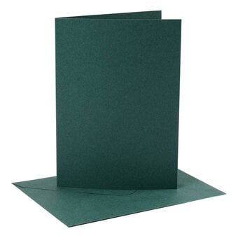 Dark Green Cards and Envelopes 5 x 7 Inches 4 Pack