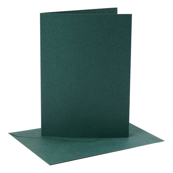 Dark Green Cards and Envelopes 5 x 7 Inches 4 Pack image number 1