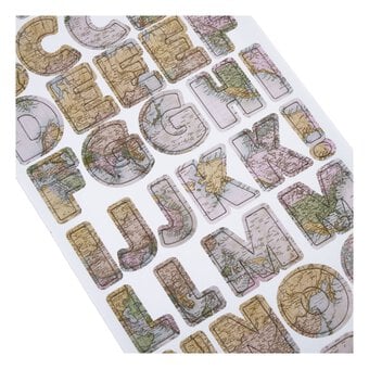 Map Alphabet Chipboard Stickers 76 Pieces image number 2