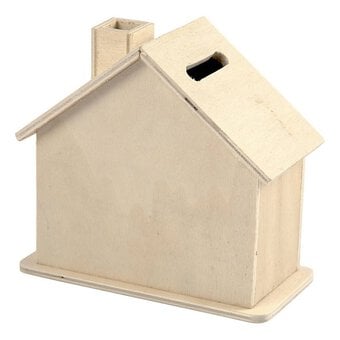 Wooden House Money Box 10cm