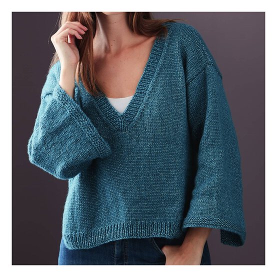 Knitcraft V Neck Jumper with Vents Digital Pattern 0124 image number 1