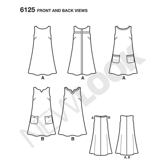 New Look Women's Dress Sewing Pattern 6125