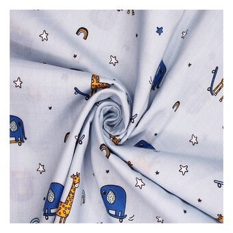 Light Airforce Animals Skoot Polycotton Fabric by the Metre